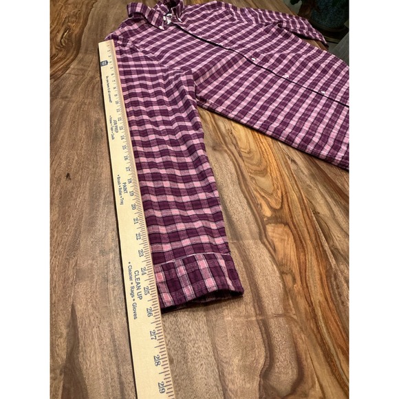 Hawker Rye Mens Slim Fit Stretch Button Down Shirt Purple Pink Plaid Long Sleeve - Picture 8 of 13